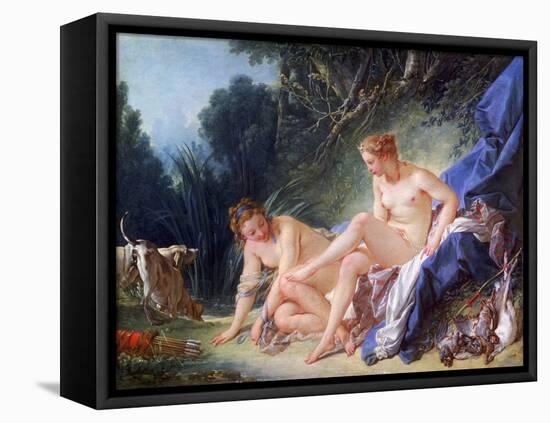Diana Getting Out of Her Bath, 1742-François Boucher-Framed Stretched Canvas