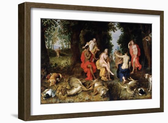 Diana's Rest on the Hunt, Late 16th or Early 17th Century-Jan Brueghel the Elder-Framed Giclee Print