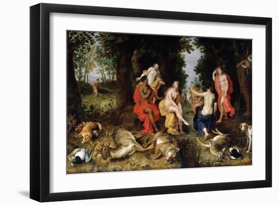 Diana's Rest on the Hunt, Late 16th or Early 17th Century-Jan Brueghel the Elder-Framed Giclee Print