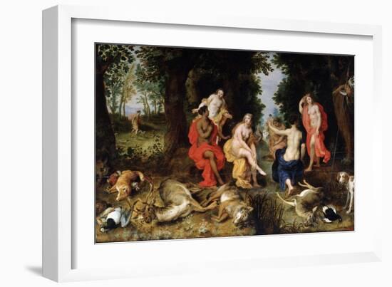 Diana's Rest on the Hunt, Late 16th or Early 17th Century-Jan Brueghel the Elder-Framed Giclee Print