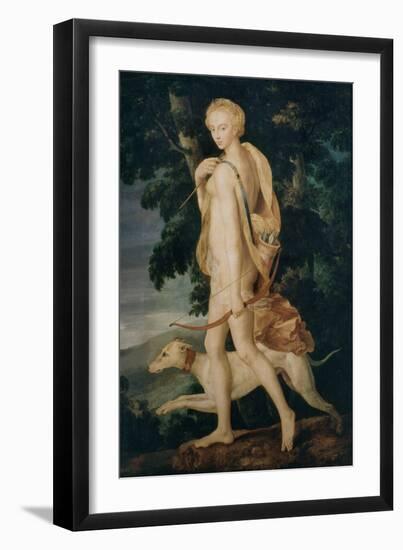 Diana the huntress, 16th century French-Fontainebleau School-Framed Premium Giclee Print