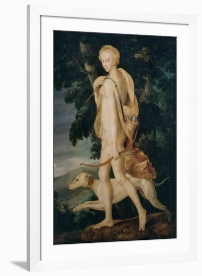 Diana the huntress, 16th century French-Fontainebleau School-Framed Giclee Print