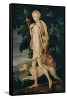 Diana the huntress, 16th century French-Fontainebleau School-Framed Stretched Canvas