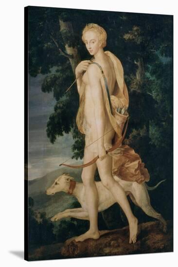 Diana the huntress, 16th century French-Fontainebleau School-Stretched Canvas