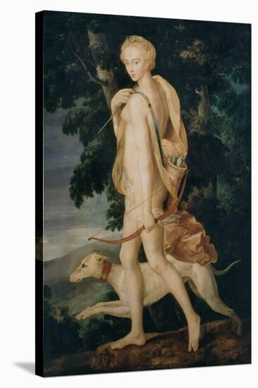 Diana the huntress, 16th century French-Fontainebleau School-Stretched Canvas