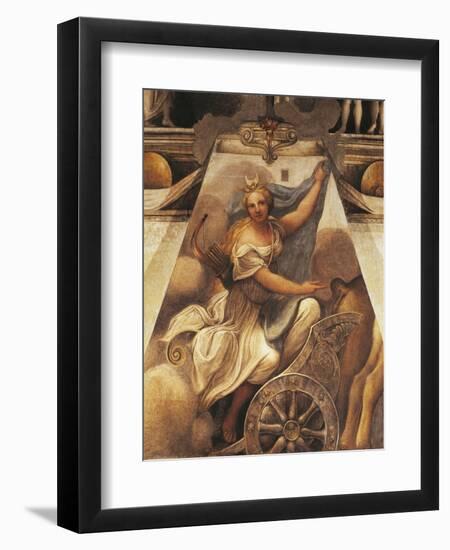 Diana the Huntress, Detail of the Decoration from St Paul's Chamber or the Abbess' Chamber-Antonio Allegri Da Correggio-Framed Giclee Print