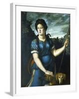 Diana the Huntress with Her Two Dogs, 16th Century-null-Framed Giclee Print