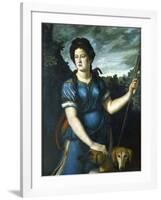 Diana the Huntress with Her Two Dogs, 16th Century-null-Framed Giclee Print