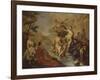 Diana with the Nymphs and Actaeon Devoured by Dogs-Giambattista Pittoni-Framed Art Print