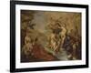 Diana with the Nymphs and Actaeon Devoured by Dogs-Giambattista Pittoni-Framed Art Print