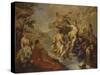 Diana with the Nymphs and Actaeon Devoured by Dogs-Giambattista Pittoni-Stretched Canvas