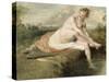 Diane au bain-Jean Antoine Watteau-Stretched Canvas