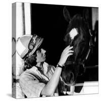 Diane Crump, the First Woman to Ride in the Kentucky Derby, with Her Horse Fathom, 1970-null-Stretched Canvas