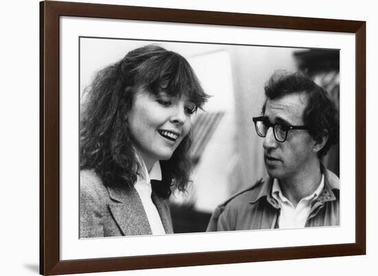 Diane Keaton and Woody Allen MANHATTAN, 1979 directed by Woody Allen (b/w photo)-null-Framed Photo