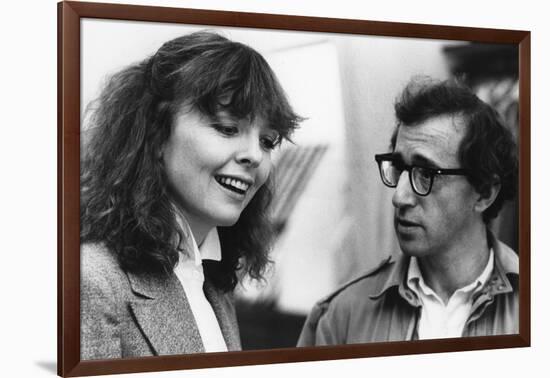 Diane Keaton and Woody Allen MANHATTAN, 1979 directed by Woody Allen (b/w photo)-null-Framed Photo