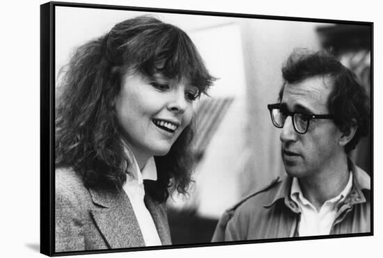 Diane Keaton and Woody Allen MANHATTAN, 1979 directed by Woody Allen (b/w photo)-null-Framed Stretched Canvas