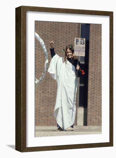 Diane Schollander Protesting Pro Abortion at University of Pennsylvania Campus, 1970-Art Rickerby-Framed Photographic Print