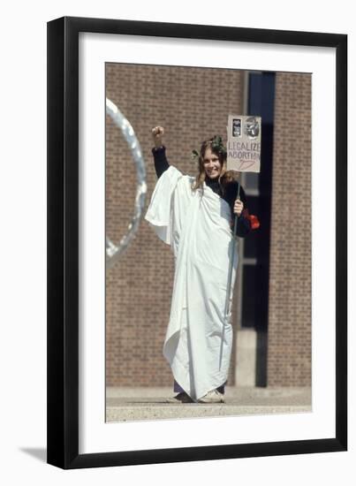 Diane Schollander Protesting Pro Abortion at University of Pennsylvania Campus, 1970-Art Rickerby-Framed Photographic Print