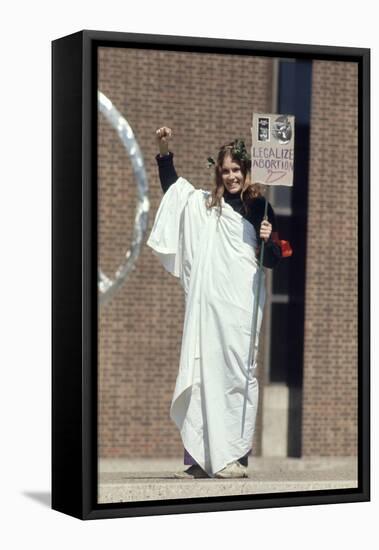 Diane Schollander Protesting Pro Abortion at University of Pennsylvania Campus, 1970-Art Rickerby-Framed Stretched Canvas