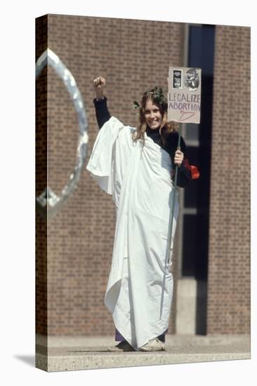 Diane Schollander Protesting Pro Abortion at University of Pennsylvania Campus, 1970-Art Rickerby-Stretched Canvas