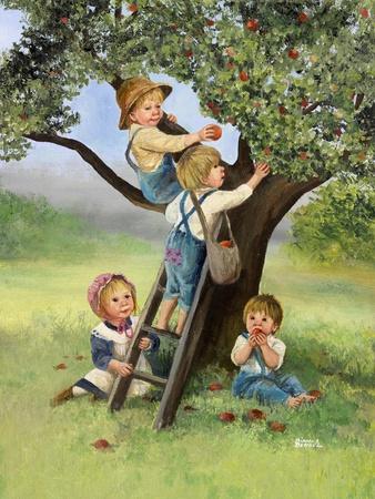 Kids Picking Apples