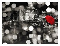 Kissing in a NY Night-Dianne Loumer-Stretched Canvas