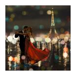 Kissing in a NY Night-Dianne Loumer-Stretched Canvas