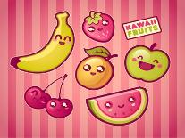 Kawaii Smiling Fruits-diarom-Stretched Canvas