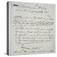 Diary Entry of Gold Prospector, 1848-American School-Stretched Canvas