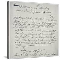 Diary Entry of Gold Prospector, 1848-American School-Stretched Canvas