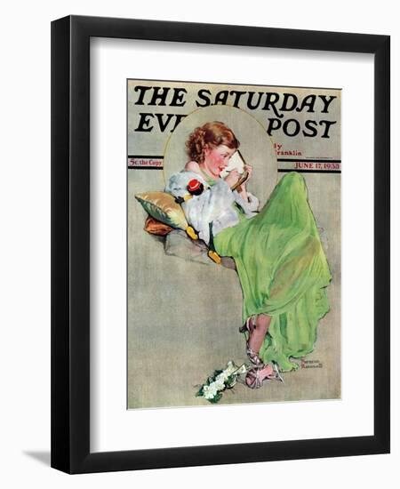 "Diary" Saturday Evening Post Cover, June 17,1933-Norman Rockwell-Framed Premium Giclee Print