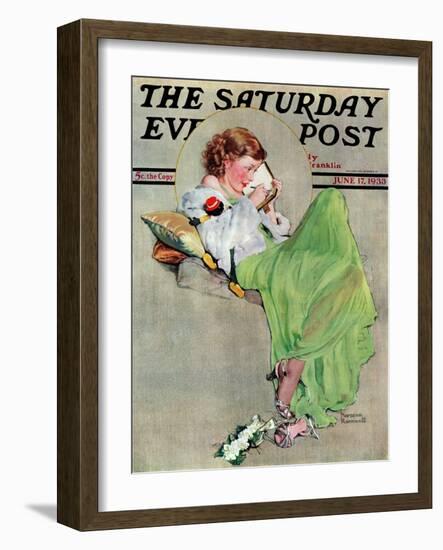 "Diary" Saturday Evening Post Cover, June 17,1933-Norman Rockwell-Framed Giclee Print