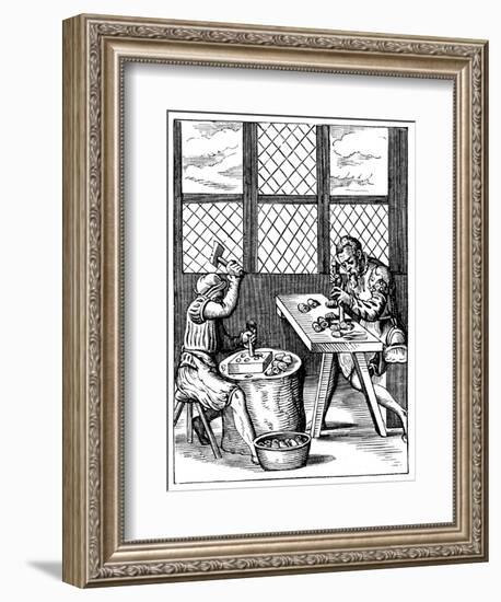 Dice Maker's Workshop, 16th Century-Jost Amman-Framed Giclee Print