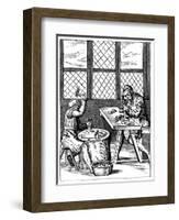 Dice Maker's Workshop, 16th Century-Jost Amman-Framed Giclee Print