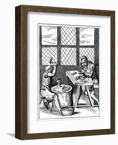 Dice Maker's Workshop, 16th Century-Jost Amman-Framed Giclee Print