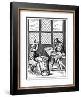 Dice Maker's Workshop, 16th Century-Jost Amman-Framed Giclee Print