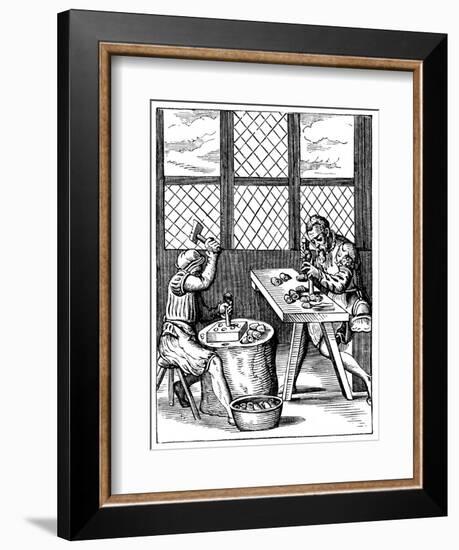 Dice Maker's Workshop, 16th Century-Jost Amman-Framed Giclee Print