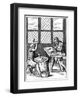 Dice Maker's Workshop, 16th Century-Jost Amman-Framed Giclee Print