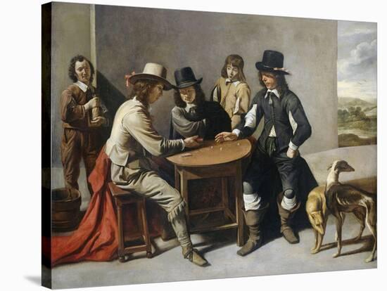 Dice Players, 1630-80-Mathieu Le Nain-Stretched Canvas