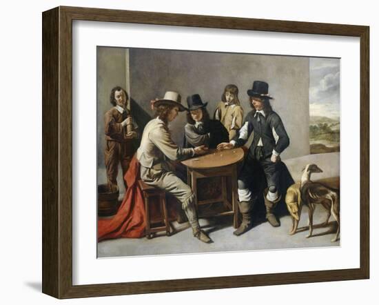 Dice Players, 1630-80-Mathieu Le Nain-Framed Giclee Print