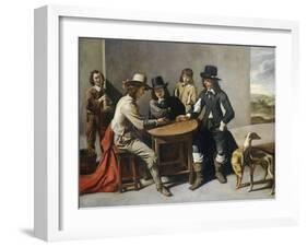 Dice Players, 1630-80-Mathieu Le Nain-Framed Giclee Print