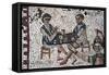 Dice Players, Detail of Mosaic-null-Framed Stretched Canvas