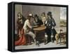 Dice Players (The Gamblers)-Mathieu Lenain-Framed Stretched Canvas