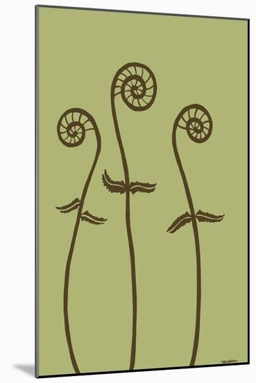 Dichromatic Fiddleheads I-Vanna Lam-Mounted Art Print