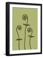 Dichromatic Fiddleheads III-Vanna Lam-Framed Art Print