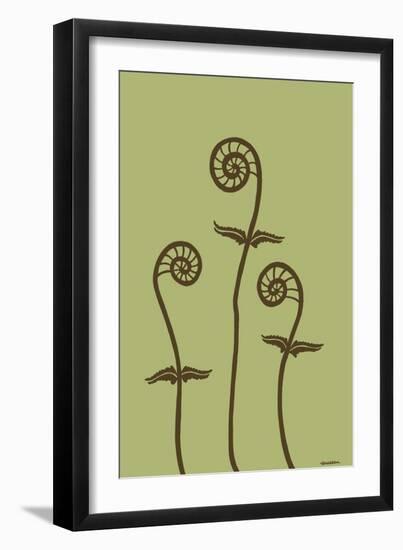 Dichromatic Fiddleheads III-Vanna Lam-Framed Art Print