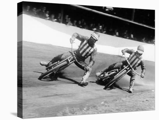 Dick Bradley (On the Lef) and Alby Golden at a Speedway Track, Exeter, C1952-C1953-null-Stretched Canvas