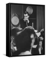 Dick Clark on His TV Show the "American Bandstand"-Paul Schutzer-Framed Stretched Canvas