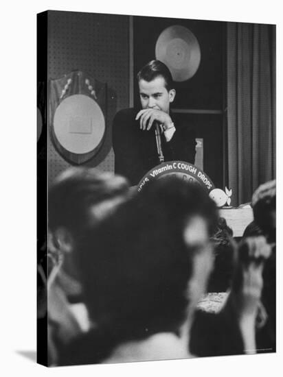 Dick Clark on His TV Show the "American Bandstand"-Paul Schutzer-Stretched Canvas