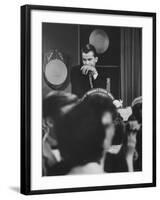 Dick Clark on His TV Show the "American Bandstand"-Paul Schutzer-Framed Premium Photographic Print